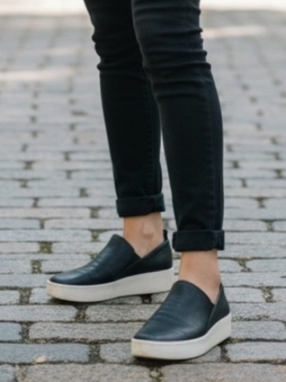 VINCE. Women’s Black Leather Slip-On Sneakers 7.5 Excellent condition loafers